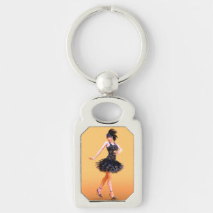 Flapper Dancing Vintage Key Ring