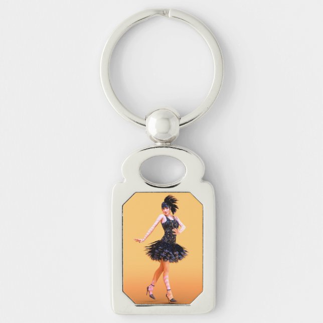 Flapper Dancing Vintage Key Ring (Front)