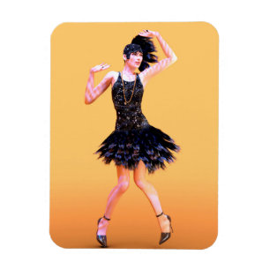 Flapper Dancing Vintage Magnet