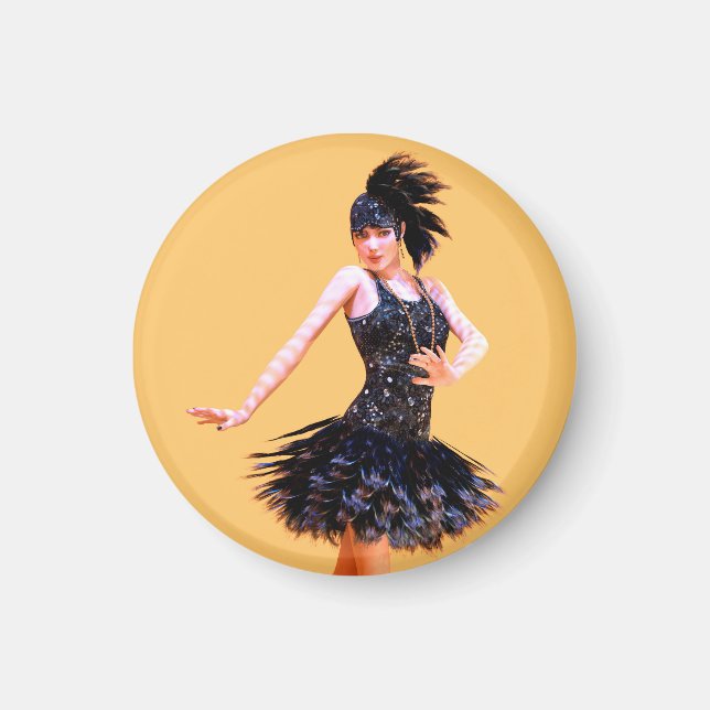 Flapper Dancing Vintage Magnet (Front)