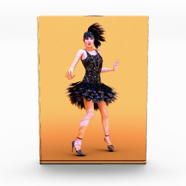 Flapper Dancing Vintage Photo Block (Front)