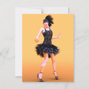 Flapper Dancing Vintage Postcard