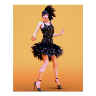 Flapper Dancing Vintage Poster