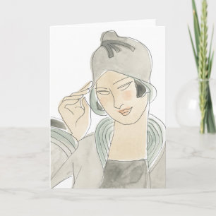 Flapper Fashion Sketch Card