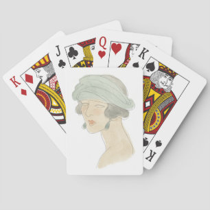 Flapper Fashion Sketch - Portrait Playing Cards