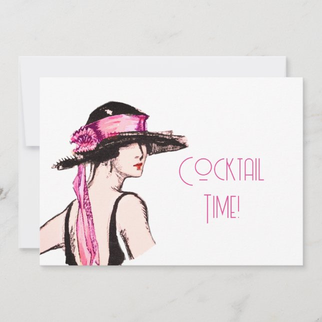 Flapper Girl Cocktail Party Invitation (Front)