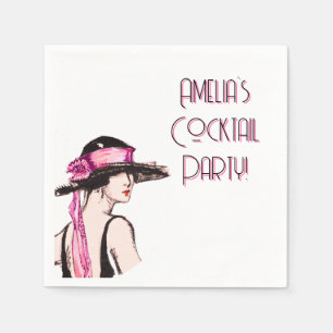 Flapper Girl Cocktail Party Personalised Napkin