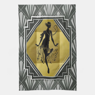 flapper girl kitchen towel
