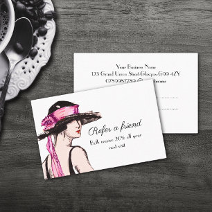Flapper Girl Refer A Friend Business Card