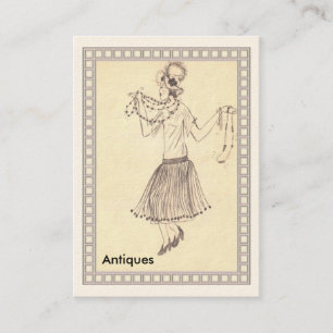 Flapper Girl    Retro  1950's  Business Card