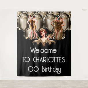Flapper girls 1920 art deco Great Gatsby theme  Tapestry
