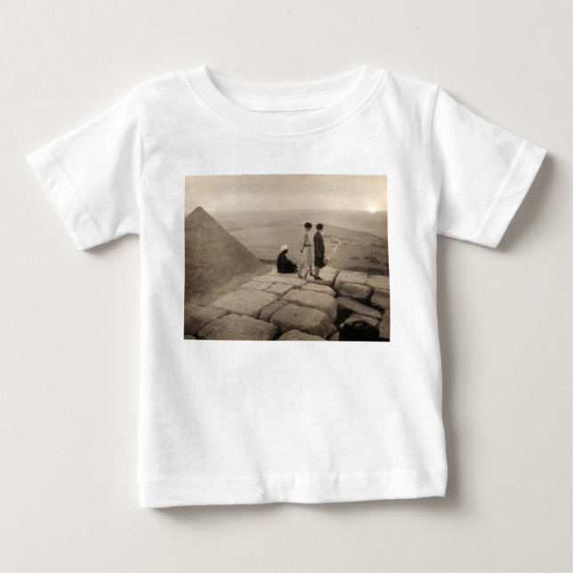 Flapper Girls Sunrise Khufu Pyramid, Egypt 1920  Baby T-Shirt (Front)
