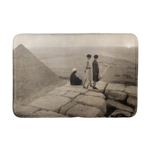 Flapper Girls Sunrise Khufu Pyramid, Egypt 1920 Bath Mat
