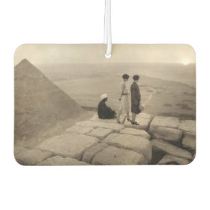 Flapper Girls Sunrise Khufu Pyramid, Egypt 1920 Car Air Freshener