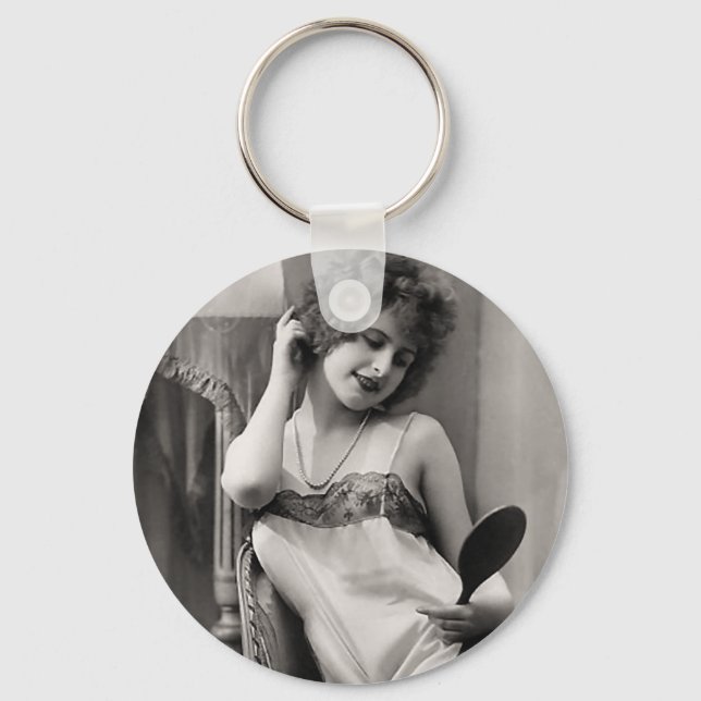 Flapper In Lingerie Key Ring (Front)