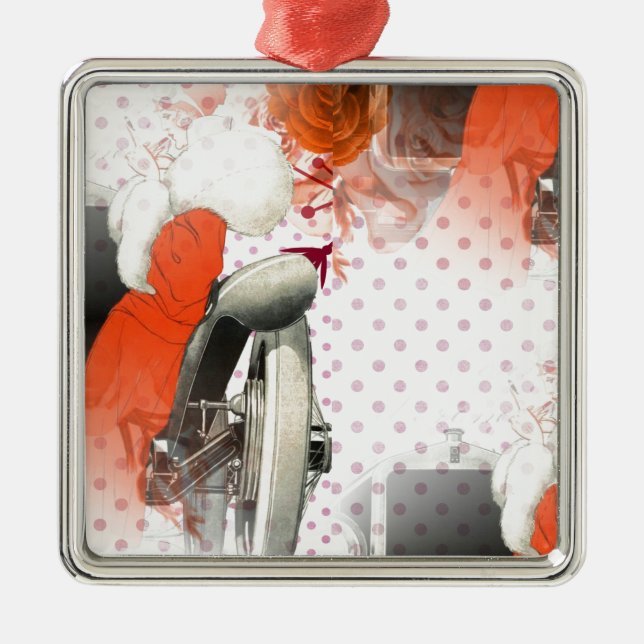 flapper polkadots metal tree decoration (Front)
