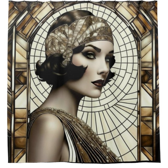 Flapper Roaring 20s Shower Curtain (Front)