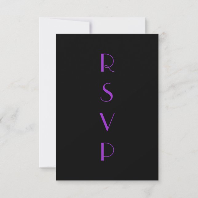 Flapper RSVP in Purple Card (Front)