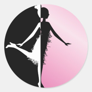 Flapper Silhouette Classic Round Sticker