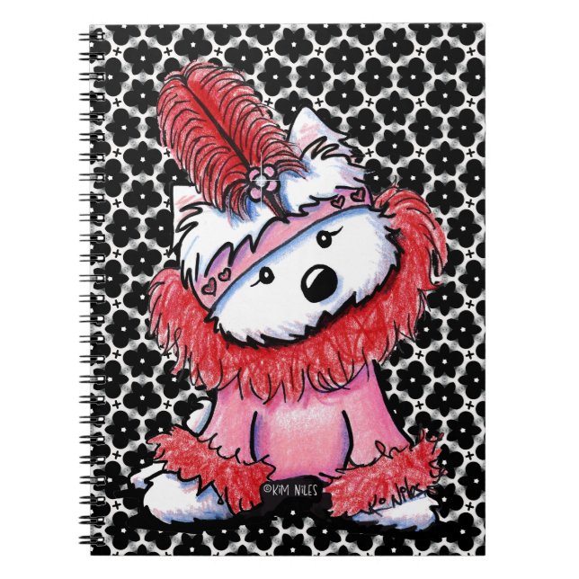 Flapper Westie Spiral Photo Notebook (Front)