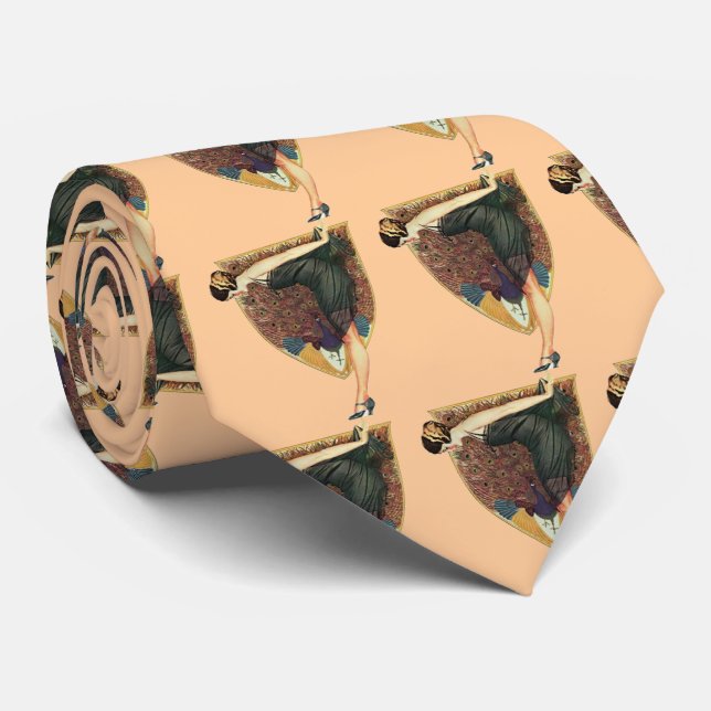 Flapper with Peacock Emblem Tie (Rolled)