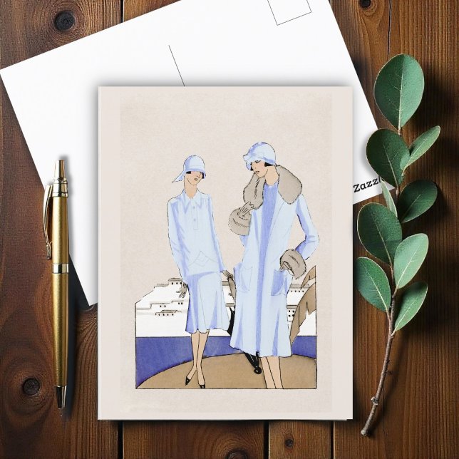 Flapper women holiday postcard (Creator Uploaded)