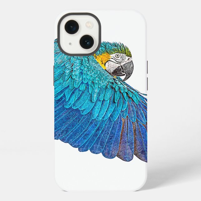 Flapping Blue and Yellow Macaw iPhone Case (Back)