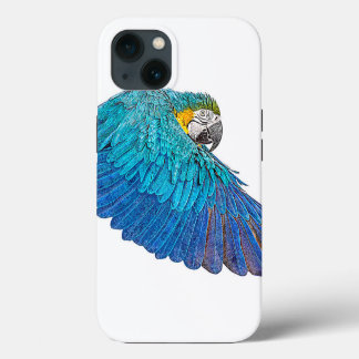 Flapping Blue and Yellow Macaw iPhone 13 Case