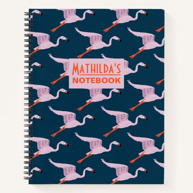 Flapping Flamingos Notebook (Front)