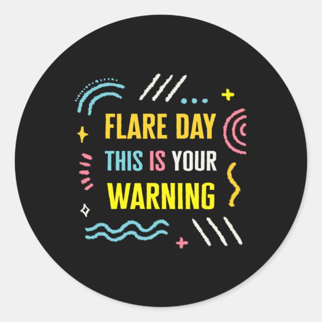 Flare Day Complex Regional Pain Syndrome Awareness Classic Round Sticker (Front)