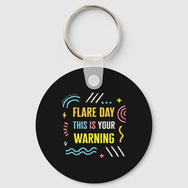 Flare Day Complex Regional Pain Syndrome Awareness Key Ring (Front)