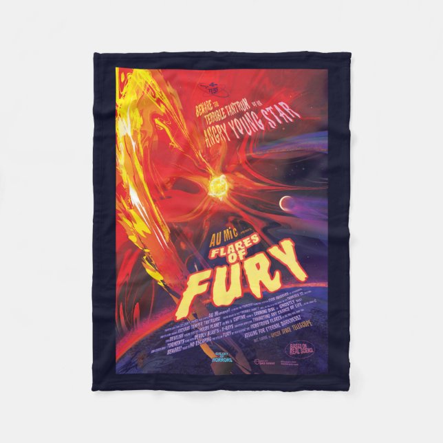 Flares Of Fury Poster, Au Microscopii. Fleece Blanket (Front)