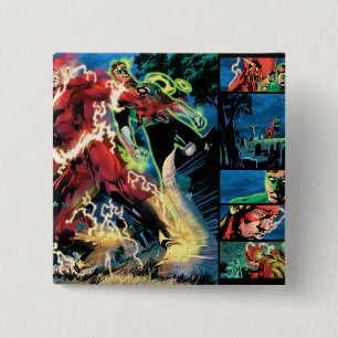 Flash and Green Lantern Panel 15 Cm Square Badge