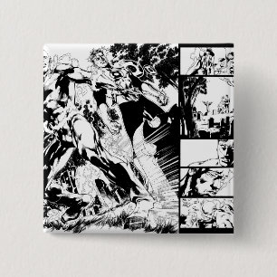 Flash and Green Lantern Panel 2 15 Cm Square Badge