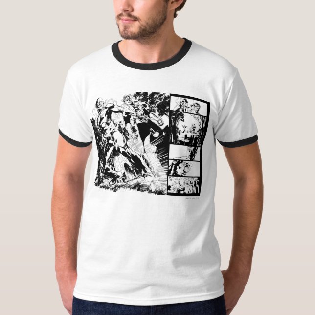 Flash and Green Lantern Panel 2 T-Shirt (Front)