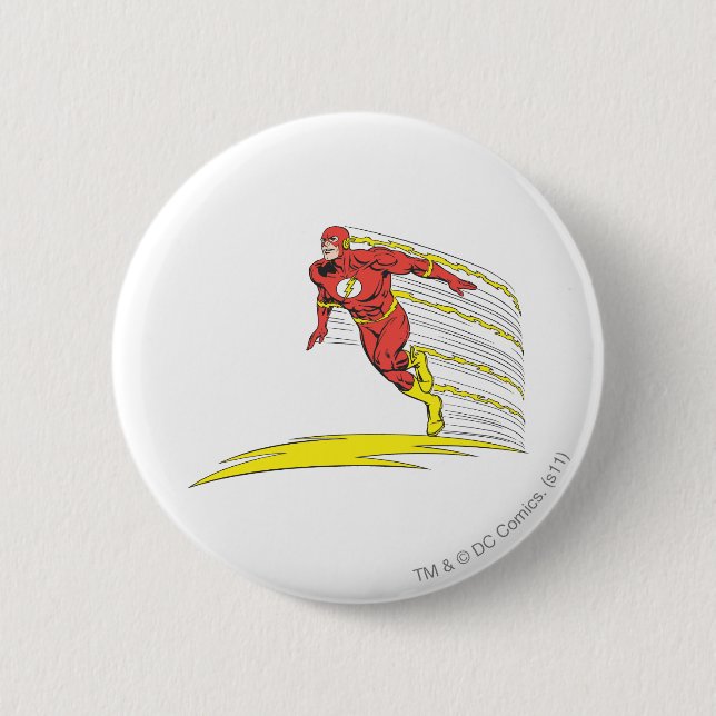 Flash Leaps Left 6 Cm Round Badge (Front)