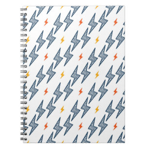 Flash. Lightning Bolts Seamless Pattern. Backgroun Notebook