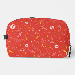 Flash Lightning Icon and Doodle Pattern Dopp Kit