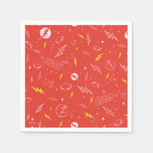 Flash Lightning Icon and Doodle Pattern Napkin
