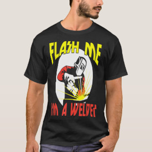 Flash Me I'm A Welder Vintage American Patriotic T-Shirt