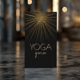 Flash Of The Light Yoga Guru Black Business Card