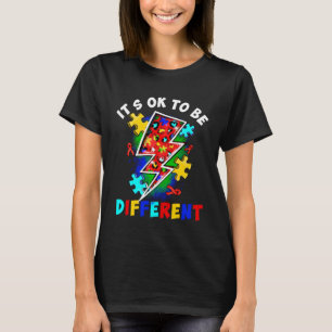 Flash Puzzle Itu2019s Ok To Be Different Autism Aw T-Shirt