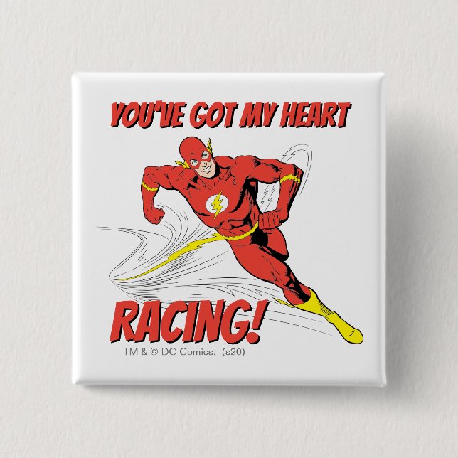 Flash - You've Got My Heart Racing Valentine 15 Cm Square Badge (Front)