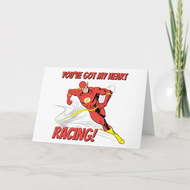 Flash - You've Got My Heart Racing Valentine Holiday Card (Front)
