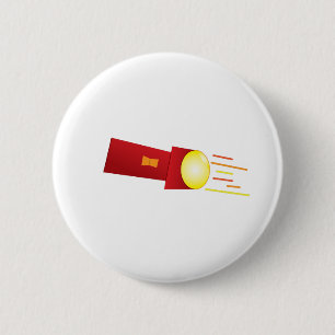 Flashlight 6 Cm Round Badge