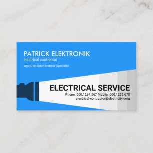 Flashlight Shining Beam Electrician Business Card