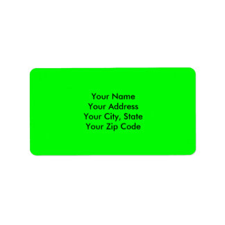 Flashy Bright Neon Green Accent Colour Label
