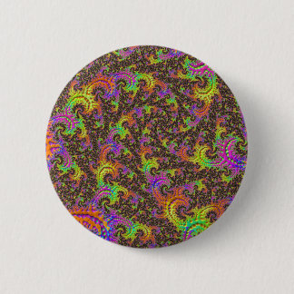 Flashy Colourful Spiral Abstract Digital Fractal 6 Cm Round Badge