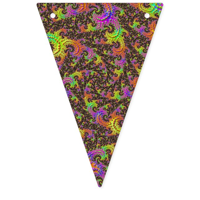 Flashy Colourful Spiral Abstract Digital Fractal Bunting (First Flag)