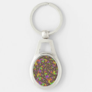 Flashy Fractal Key Ring